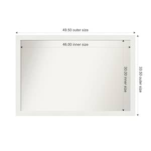 Vanity White Narrow 49.5 in. x 33.5 in. Custom Non-Beveled Recycled Polystyrene Framed Bathroom Vanity Wall Mirror