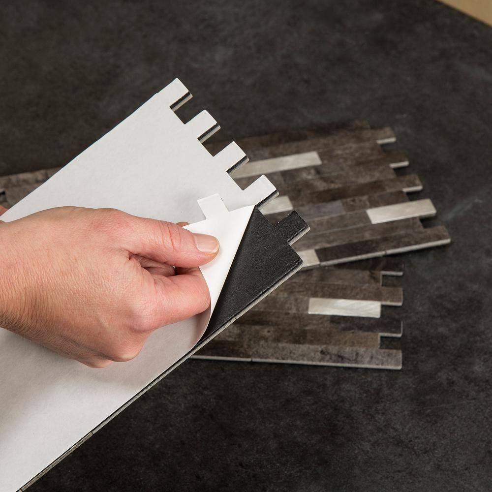 Oyster Composite Peel and Stick Backsplash Tile, 12in x 5.8in