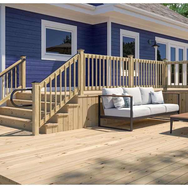 3 ft. x 6 ft. Pressure-Treated Pine Wood Deck Stair Railing Kit with B2E Balusters