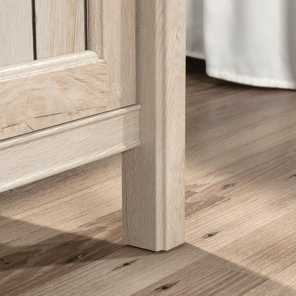 Chalked Chestnut Engineered Wood Nightstand with Cubbyhole Storage