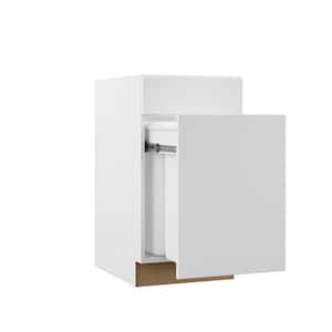 Designer Series Edgeley Assembled 18x34.5x23.75 in. Dual Pull Out Trash Can Base Kitchen Cabinet in White