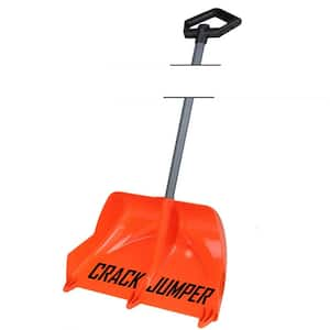 Crack Jumper 24 in. Combo Pusher, Adjust 42 in Vinyl-Coated Metal Handle, ABS-Plastic Blade, Ergonomic Grip Snow Shovel