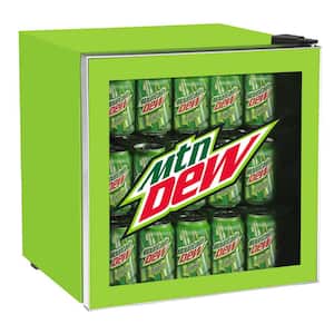 17.5 in. 1.8 cu. ft. 50-Can Glass Door, Green Compact Beverage Fridge with Mt Dew Logo Cooler