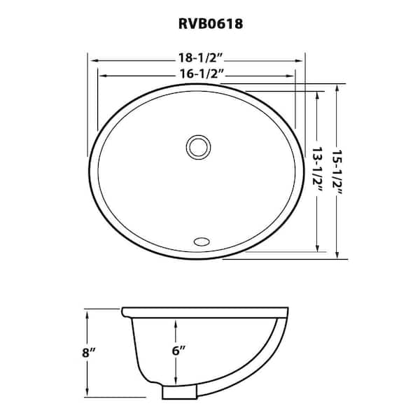 Ruvati Krona 19 in. x 16 in. Undermount Bathroom Sink in Biscuit