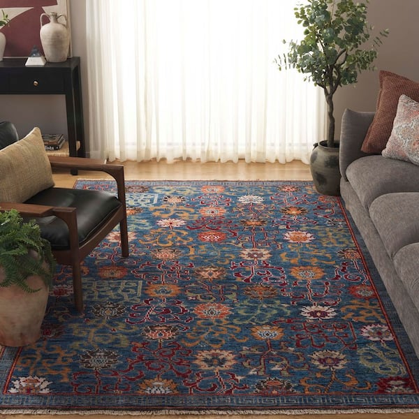 Sultanabad 6 ft. x 9 ft. Blue/Rust Oriental Area Rug