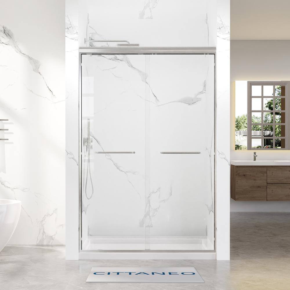 44–48 in. W x 72 in. H Framed Double Sliding Shower Door in Chrome with 1/4 in.(6mm) Clear Tempered Glass price history on PriceWatchPro