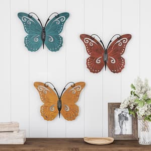 3-Piece Metal Butterfly Wall Art Set