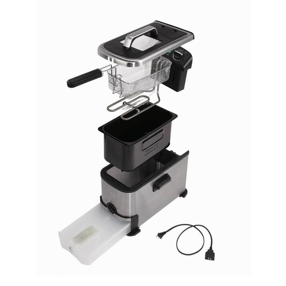 Kalorik 3.2 Quart Stainless Steel Deep Fryer with Oil Filtration