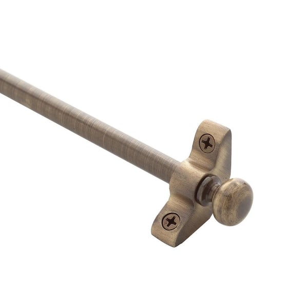 Zoroufy Plated inspiration collection tubular 28.5 in. x 3/8 in. antique brass finish stair rod set with round finials
