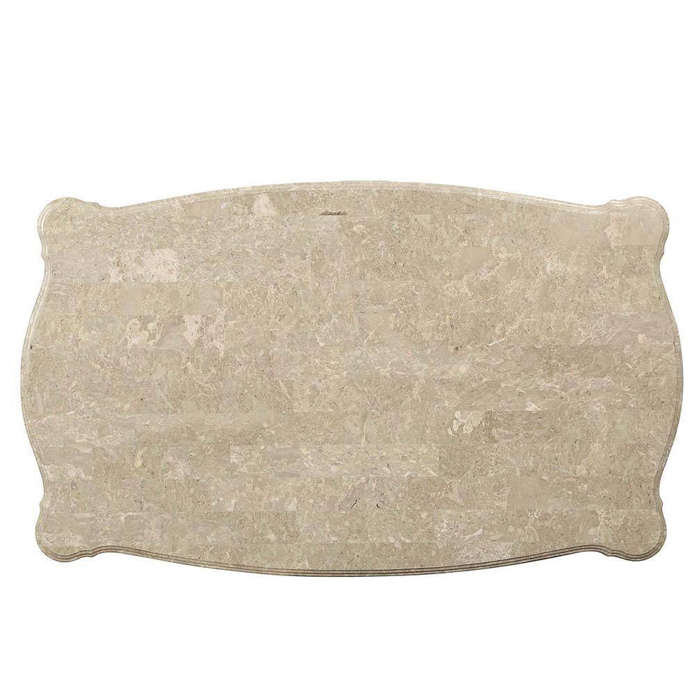 Champagne Gold Marble Top Rectangular Coffee Table with Storage