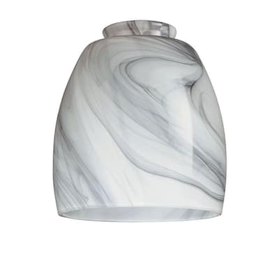 5-1/4 in. Hand-blown Charcoal Swirl Shade with 2-1/4 in. Fitter and 4-6/7 in. Width