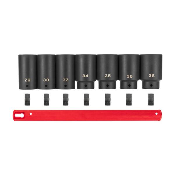 TEKTON 1/2 in. Drive Deep 6-Point Axle Nut Impact Socket Set with