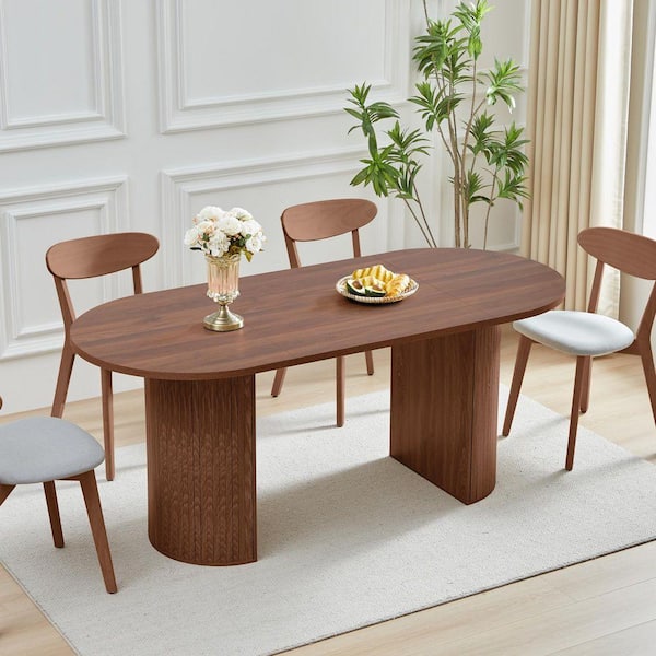 BAGLE　テーブル　WAL

  NAは売り切れとなっております。 ATHMILE Walnut Wood 70.87 in. Double pedestal Base Dining Table