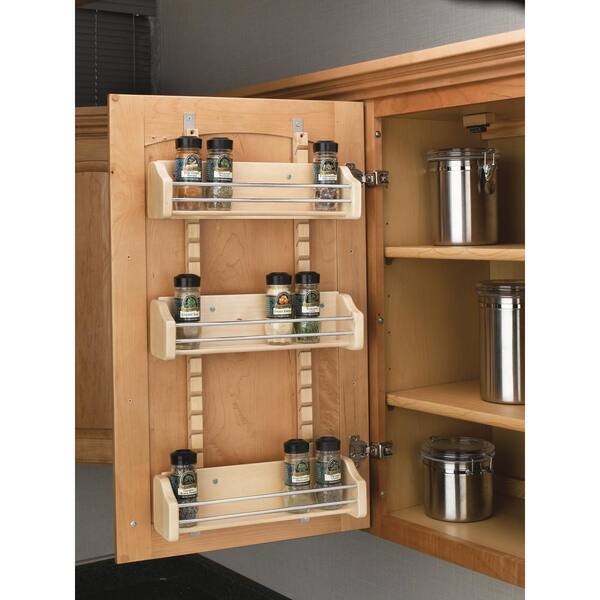 Rev A Shelf 25 In H X 16 125 W 4 D Large Cabinet Door Mount Wood Adjustable 3 Spice Rack 4asr 21 The Home Depot Rev A Shelf 25 In H X 16 125 W 4, Spice Rack In Cabinet