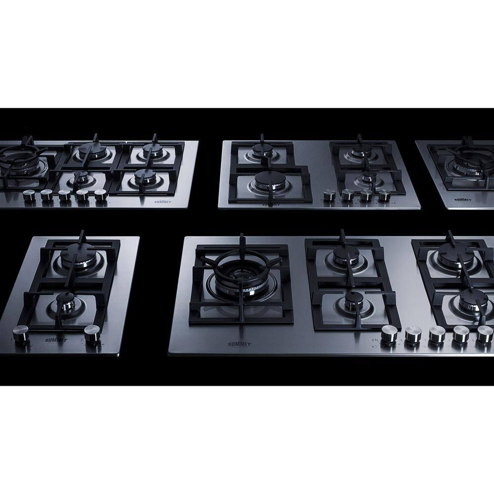 24" Stainless Steel 4-Burner Propane Gas Cooktop