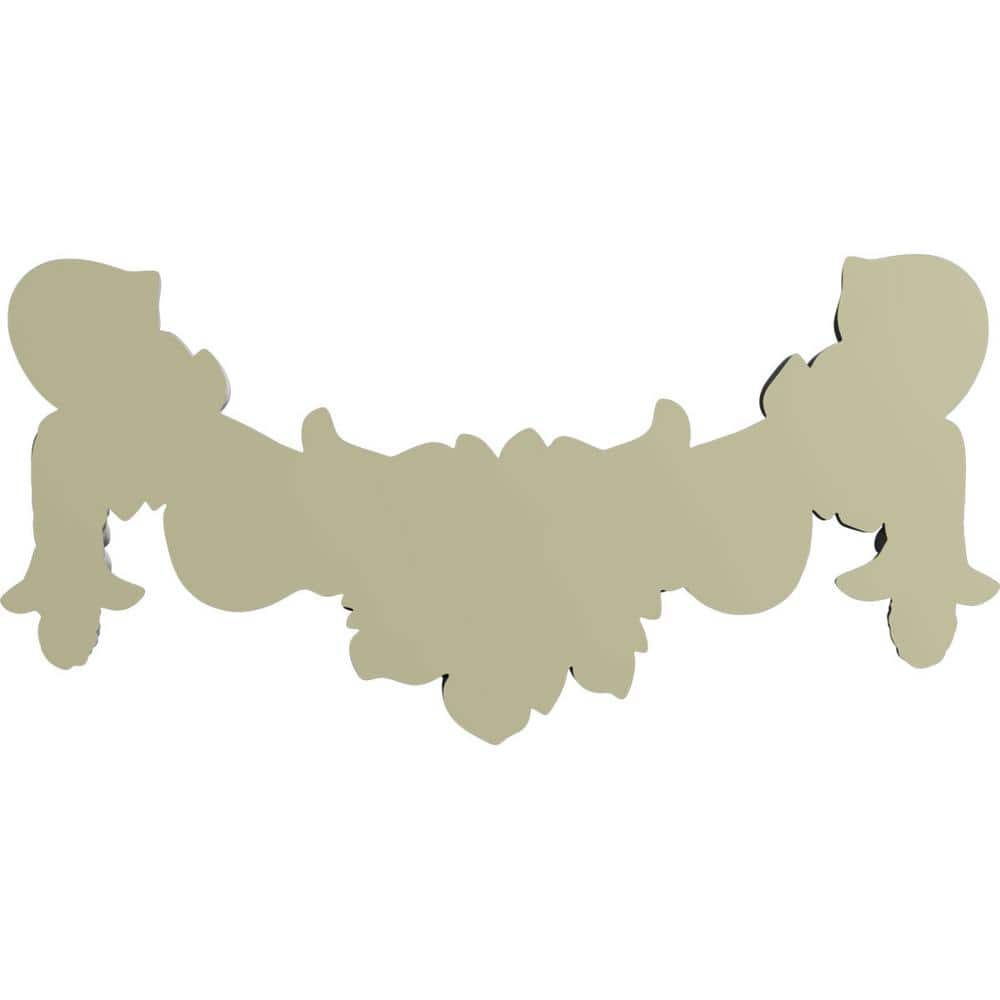 Primed White Polyurethane Rose Swag Onlay Applique