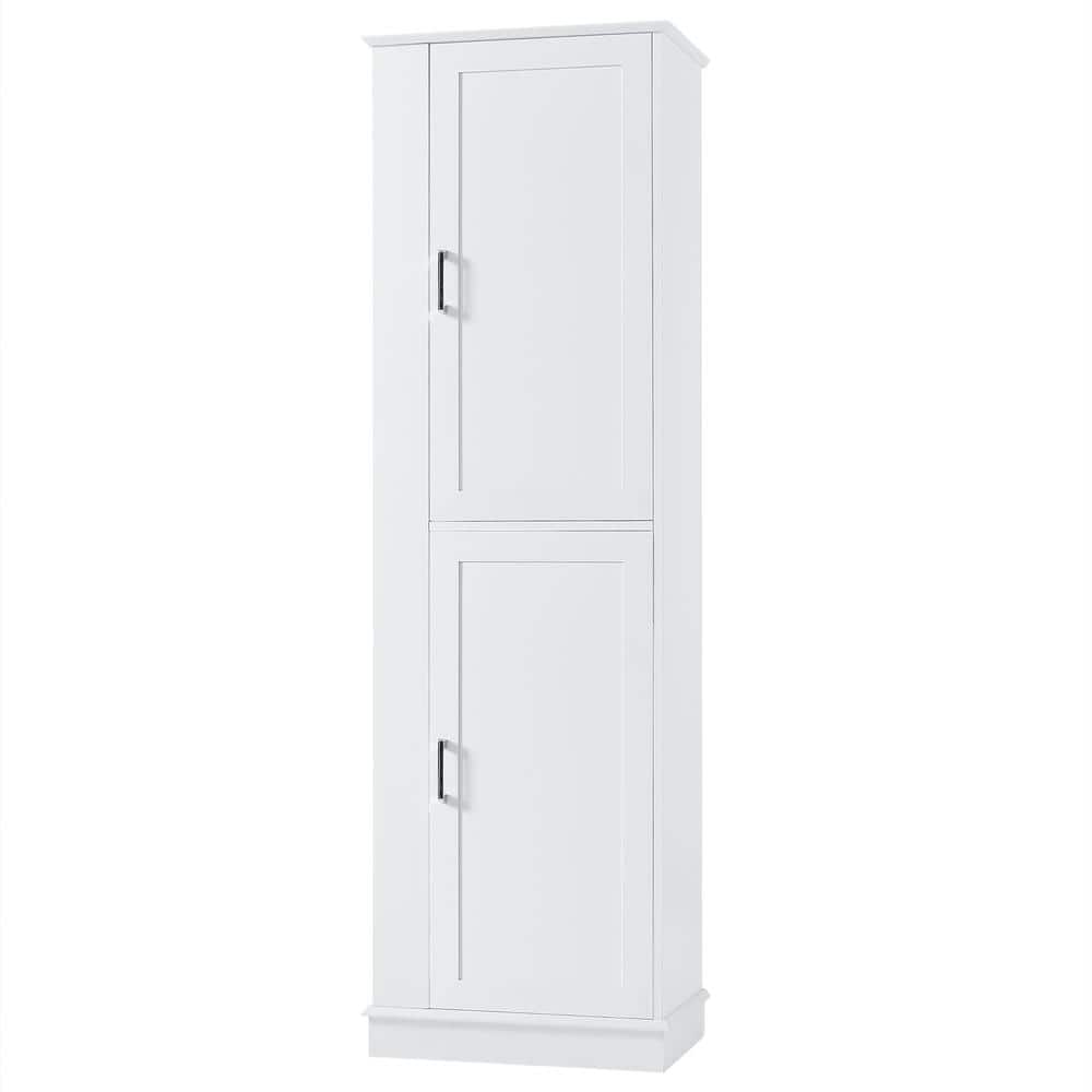 21 in. W x 14 in. D x 68 in. H White MDF Freestanding Linen Cabinet with Hook and Adjustable Shelf price history on PriceWatchPro