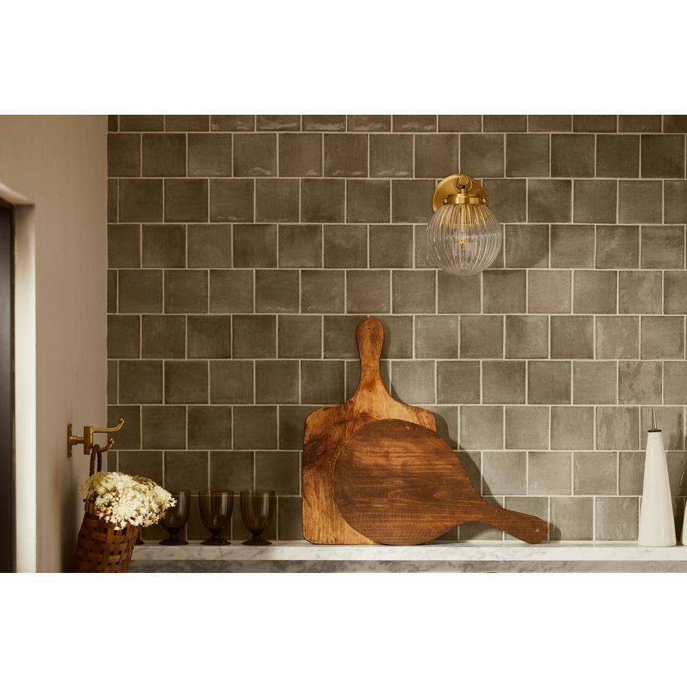 Polished Nickel Glass Globe Wall Sconce