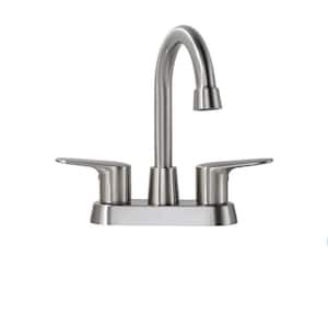 4 in. Centerset Double Handle Bathroom Faucet in Brushed Nickel