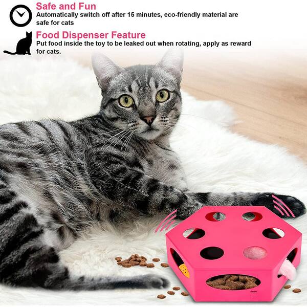Tidoin Electrical Cat Exercise Teaser Toy with Plush Tail and Ball Contains Bells