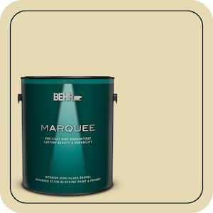 1 gal. #MQ3-42 Honey Mist One-Coat Hide Semi-Gloss Enamel Interior Paint & Primer
