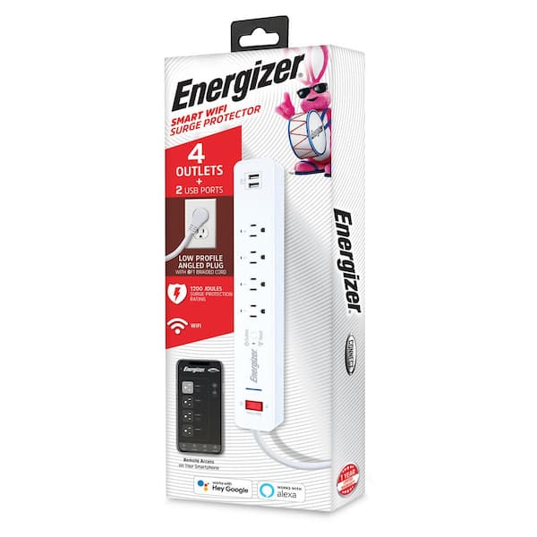 Energizer 6-Outlet Smart Wi-Fi Surge Protector Power Strip