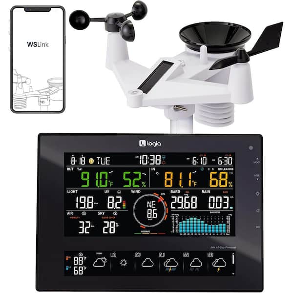 Logia 7-in-1 Wi-Fi Wireless Weather Station with 10-Day Forecast and Solar and 8" Display