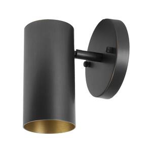 LEDPAX Wall Sconce With Adjustable Arm, Black and Brass Wall Mounted Light