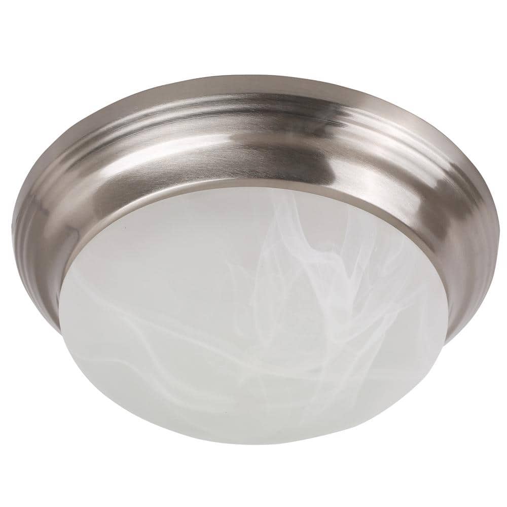 1-Light Integrated LED Flush Mount Ceiling Light in Brushed Nickel