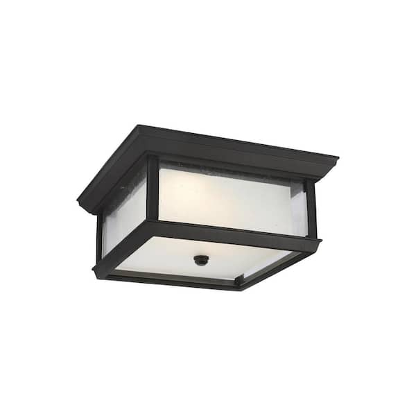 Generation Lighting McHenry Textured Black Integrated LED Outdoor Flush Mount