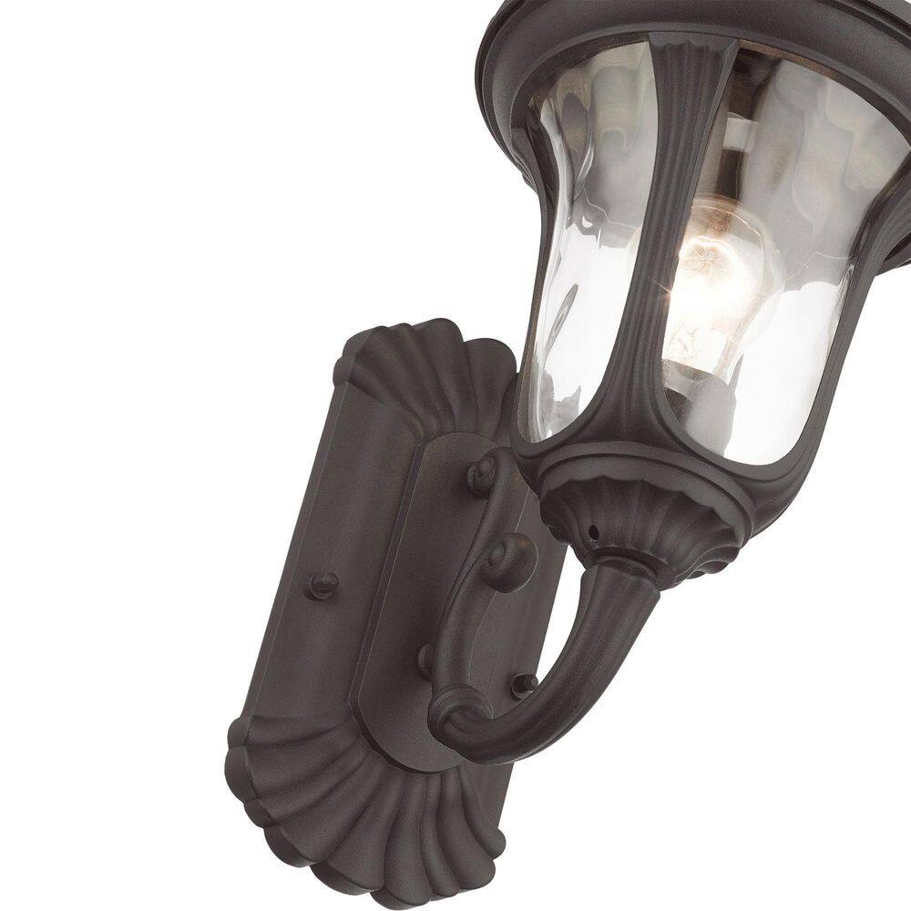 Bronze Traditional Outdoor Wall Lantern with Clear Water Glass