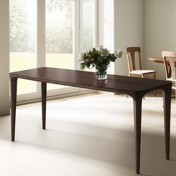 Solene Coffee Bamboo 4-Legs Dining Table 72 x 36 in. Seats-6