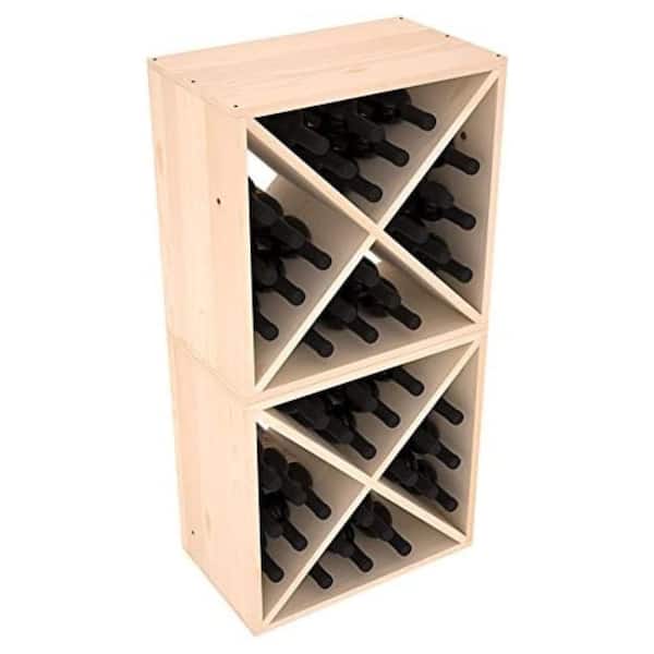 WINE RACKS AMERICA Natural Unstained Pine 48-Bottle Wine Rack Cube