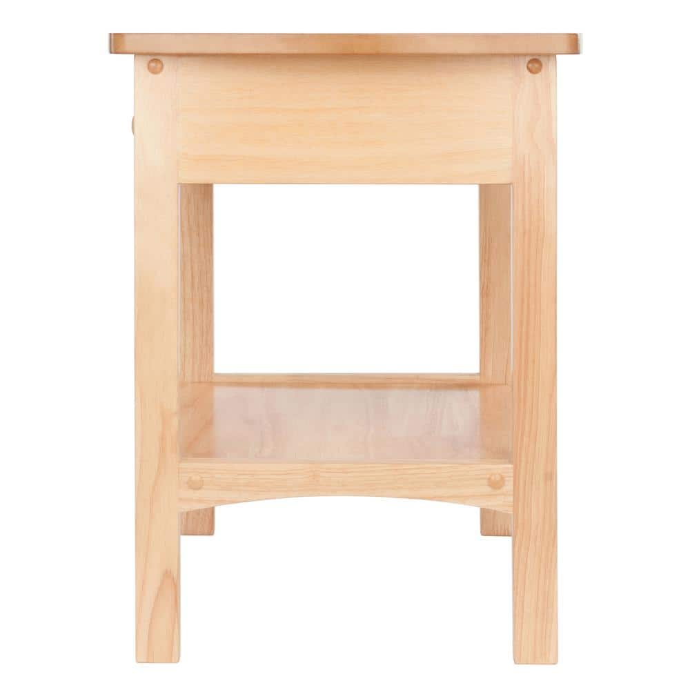 Claire Natural Wood Square Nightstand with Drawer