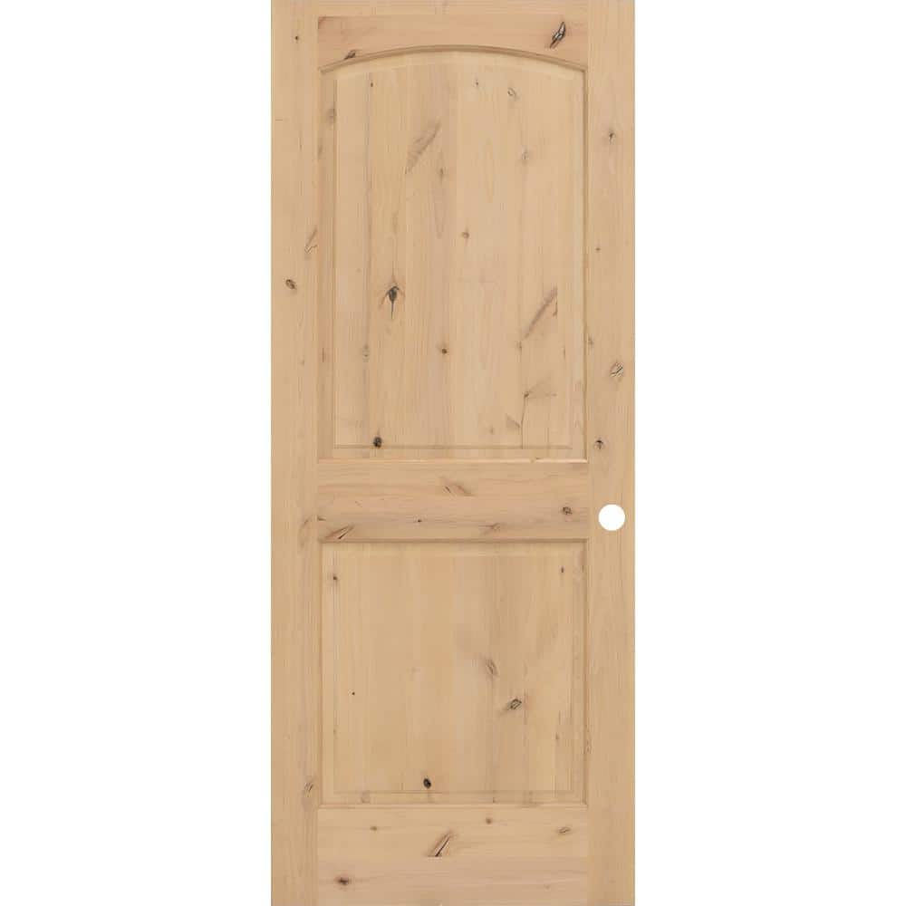 Steves & Sons 36 in. x 80 in. 2-Panel Round Top All Wood Construction ...