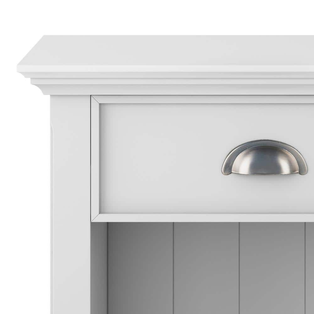 Acadian White Solid Wood 24'' Wide Nightstand with Drawer
