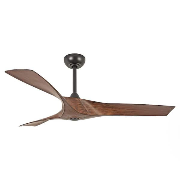 Parrot Uncle 52 in. Modern Black Downrod Ceiling Fan with 6