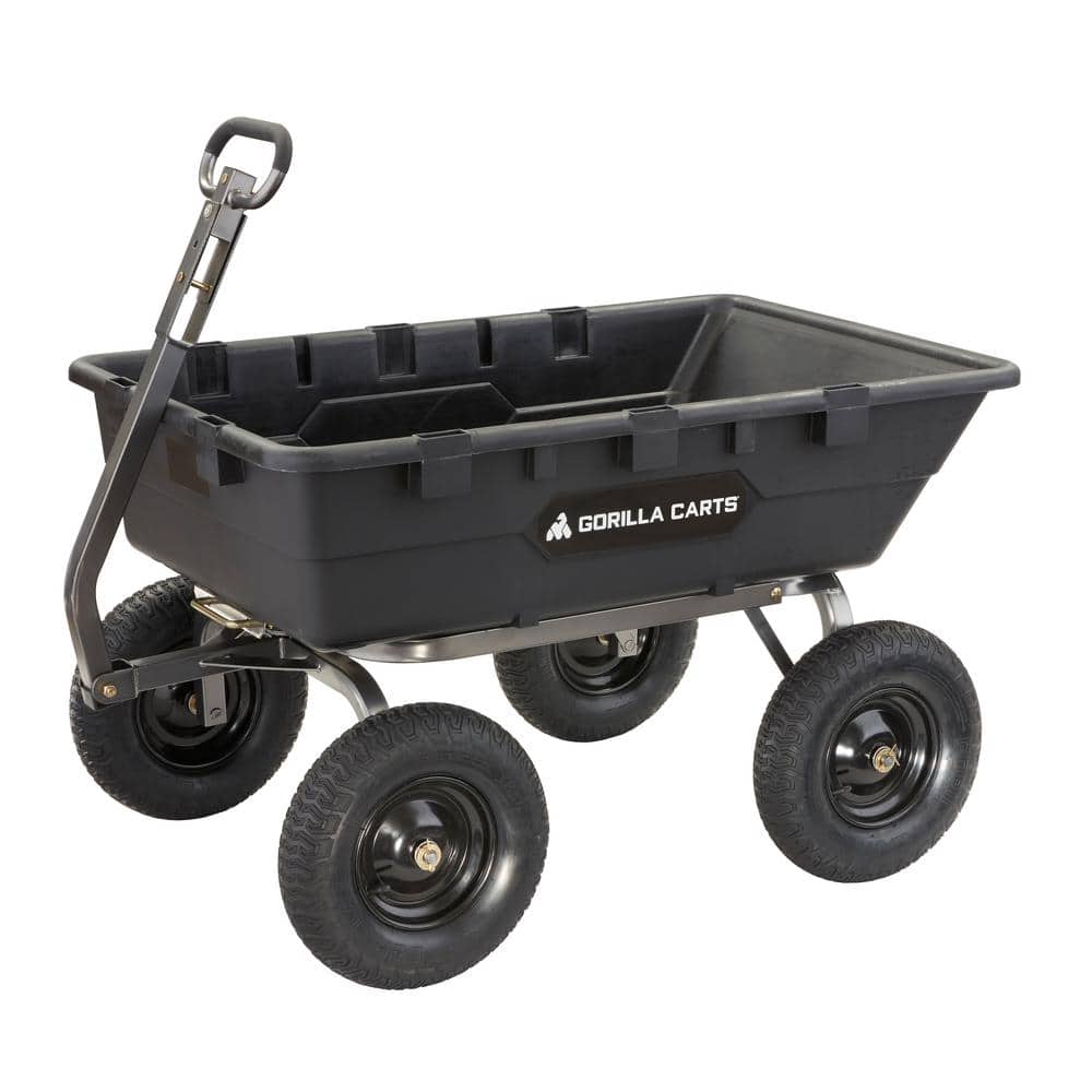 Gorilla Carts Steel Dump Cart Garden Beach Wagon, 1,200 Pound Capacity,  Gray 722571008864