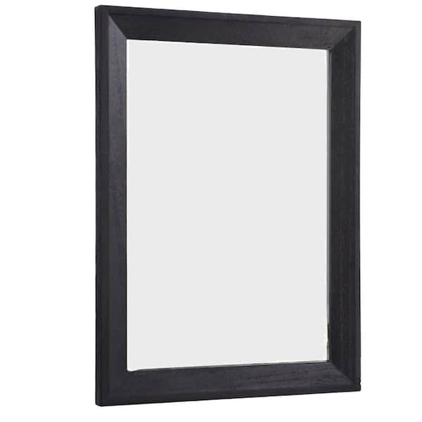 Adrinfly 12 in. W x 16 in. H, Rectangular Wooden Frame Wall Mounted Bathroom Vanity Mirror in Black