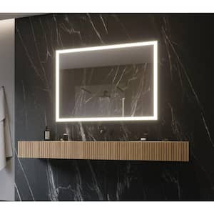 40 in. W x 36 in. H Rectangular Powdered Gray Framed Wall Mounted Bathroom Vanity Mirror 3000K LED