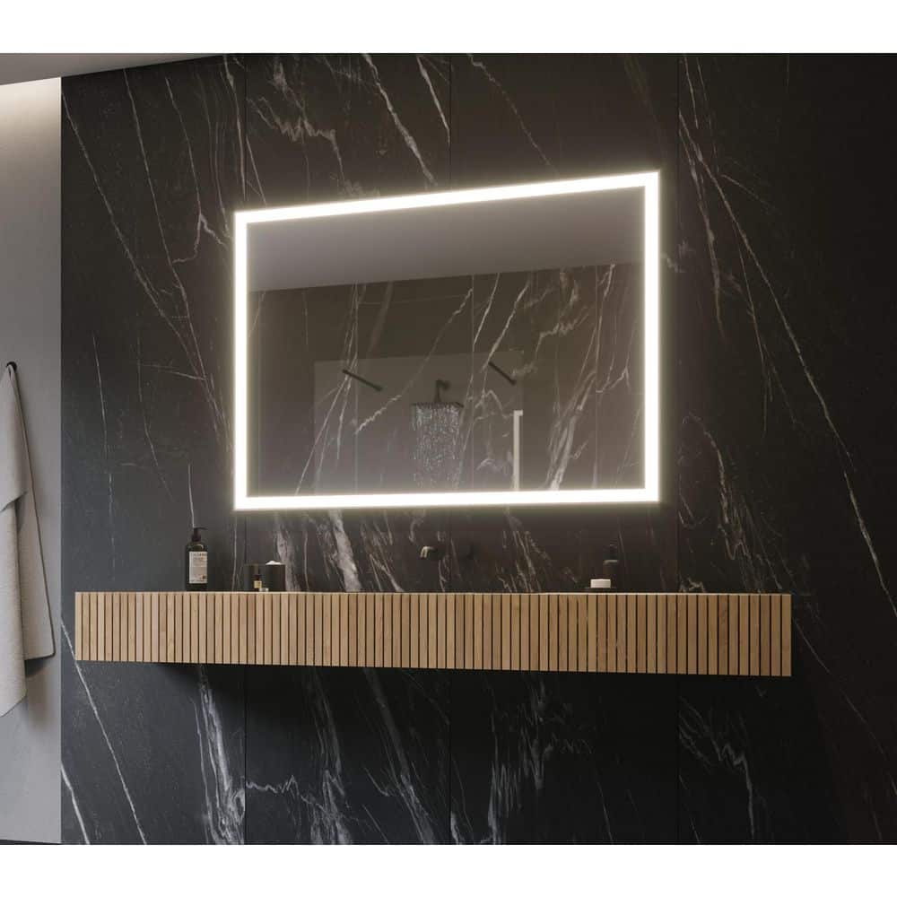 40 in. W x 36 in. H Rectangular Powdered Gray Framed Wall Mounted Bathroom Vanity Mirror 6000K LED price history on PriceWatchPro