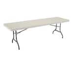 96 in. Almond Plastic Folding Banquet Table