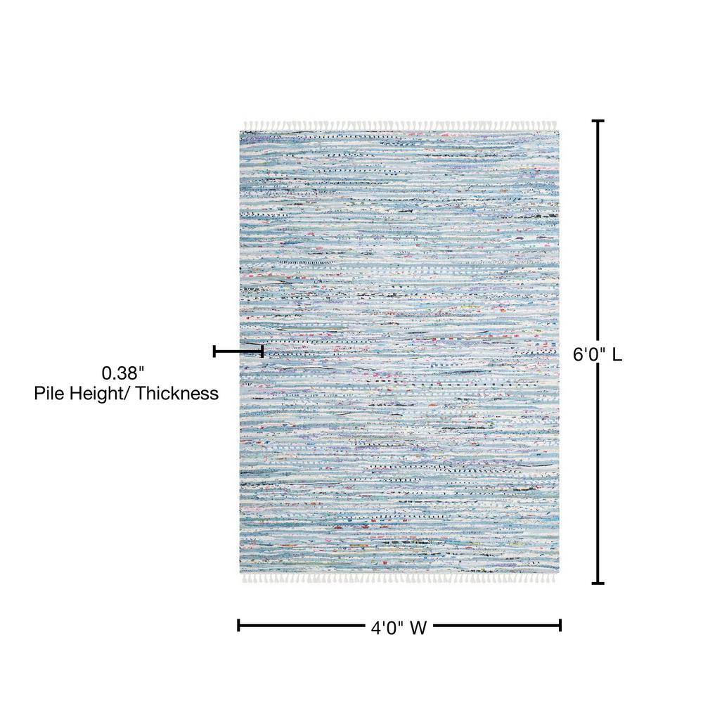 Handmade Multicolor Stripe Cotton Area Rug, 4' x 6'