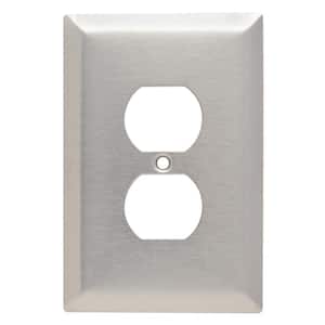 Pass & Seymour 302/304 S/S 1 Gang Duplex Oversized Wall Plate, Stainless Steel (1-Pack)