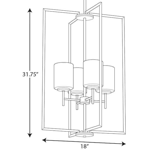 Replay 4-Light Polished Nickel Foyer Pendant