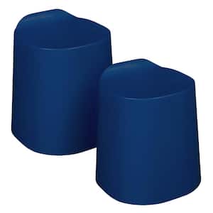 18.5 in. H Naval Blue Backless Plastic 18.5 in. Drift Stool (Set of 2)