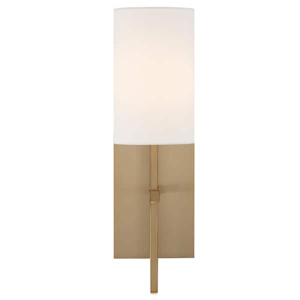 Crystorama Veronica 12 in. 1-Light Aged Brass Wall Sconce