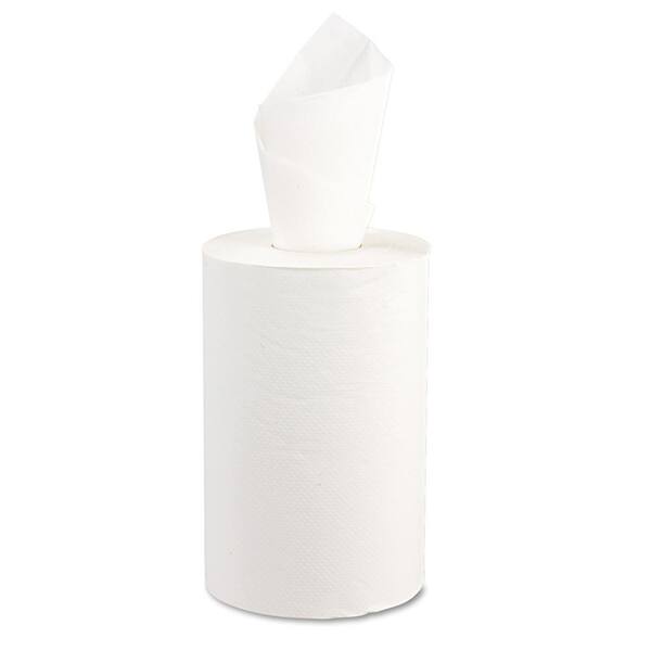 8" x 350`,White 12/Case 12 Rolls #5101 Hard Wound Paper Roll Towels 