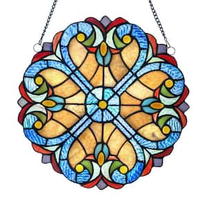 Multi-Colored Stained Glass Halston Window Panel