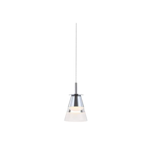 Alain 5 in. 1-Light Adjustable Metal Integrated LED Chrome Pendant